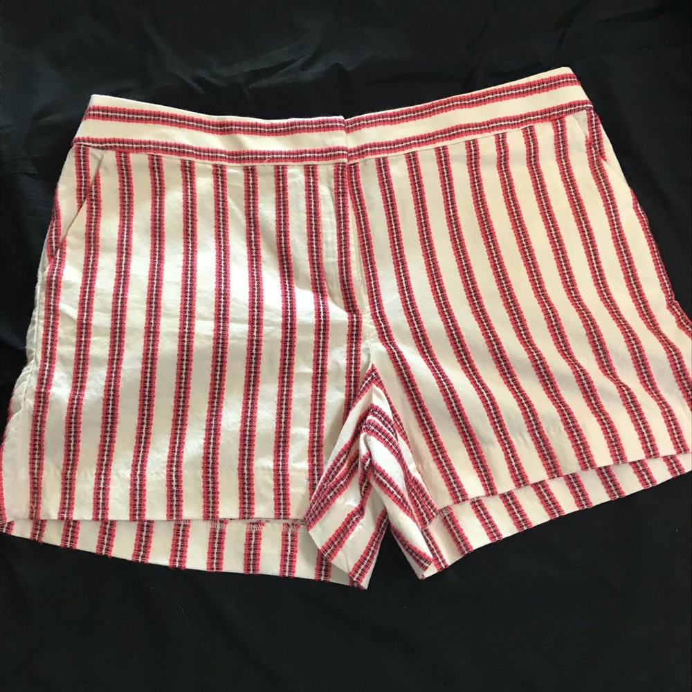 NWT Loft Striped Shorts In Red/orange Stripe